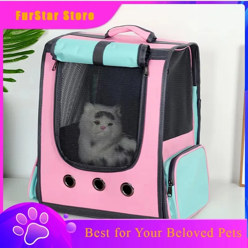 FurstarBreathable Pet Carrier Backpack For Cat And Dog, Astronaut Space Capsule, Window Transport Carrying Bag, High Quality