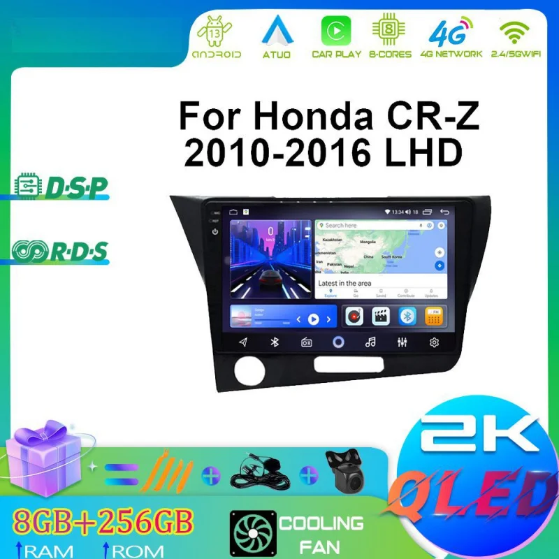 

For Honda CR-Z 2010 2011-2016 LHD Car Intelligent Systems Android Car Player GPS WIFI Carplay 4G Car Radio Navigation Stereo