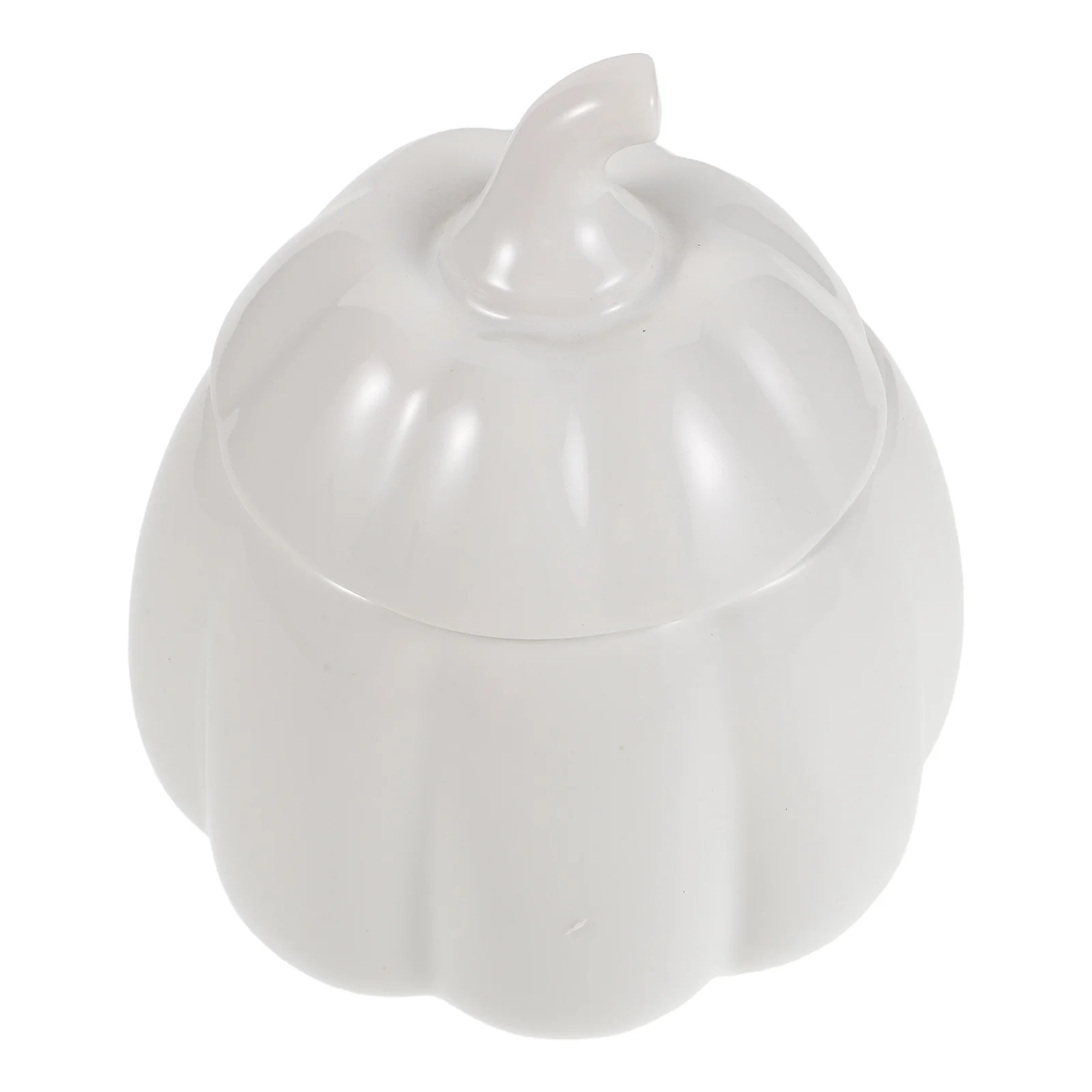 

Pumpkin Ceramic Soup Bowl White Halloween Lid Stew Pot Pumpkin Shape Storage Jar Candy Dish Soup Crock Baking Bowl