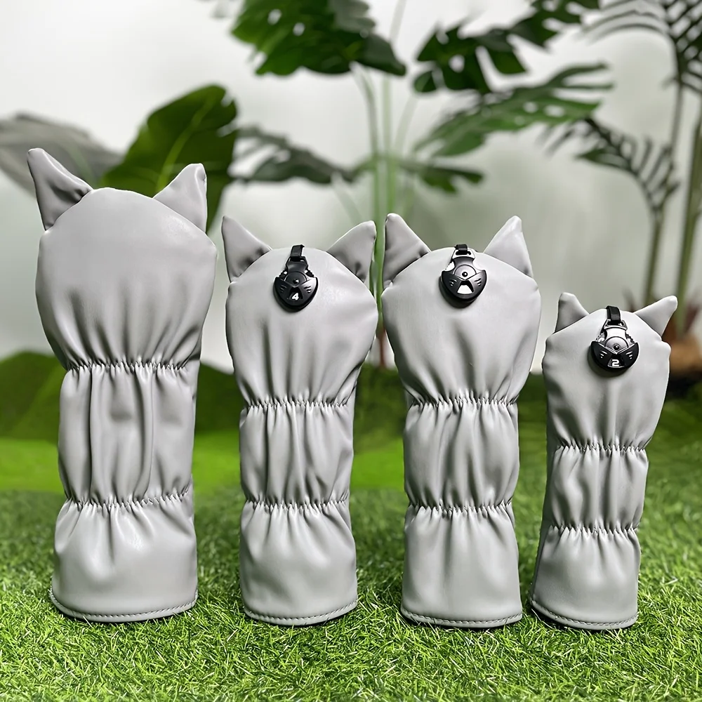 Cute Cat Golf Club Head Cover - Adorable Feline Face with Eyes & Nose, Dust-Proof Club Protector, Compatible with All Golf Clubs image 2