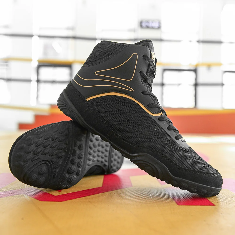 Profession Men Wrestling Fighting Shoes Over Size 39-48 Male Mesh Gym Sport Boxing Sneakers Entry-level Boy Kick Boxing Boots