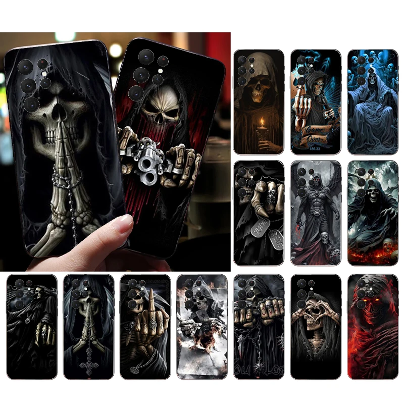 Grim Reaper Skull Skeleton Phone Case For Samsung A35 A55 A54 A15 A25 A05s A05 A22 A24 A52 A33 A34 M34 M14 M54 M23