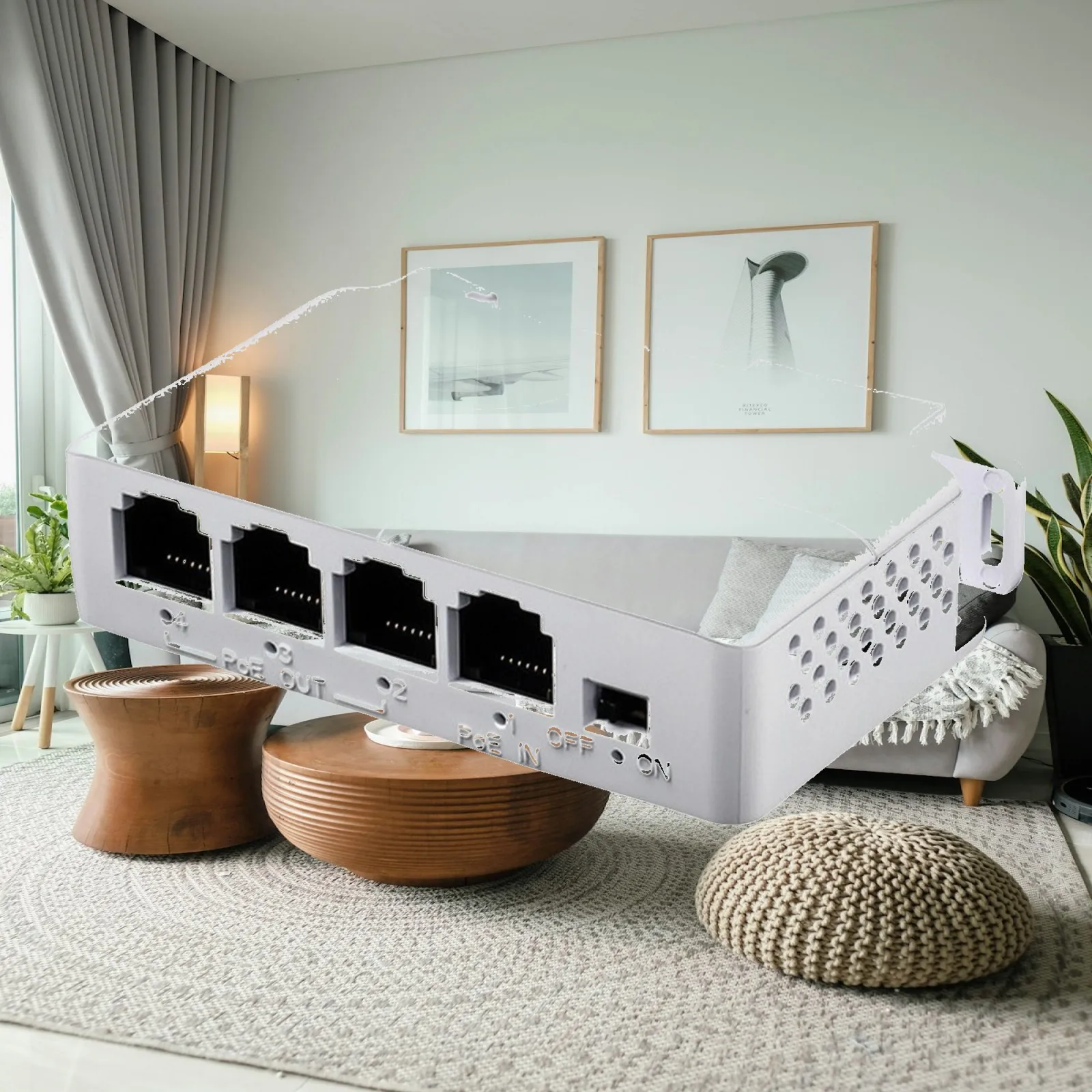 Wall Mountable Poe Extender 3 Port 10 100mbps Power over Ethernet Splitter for Indoor Camera Network Installations