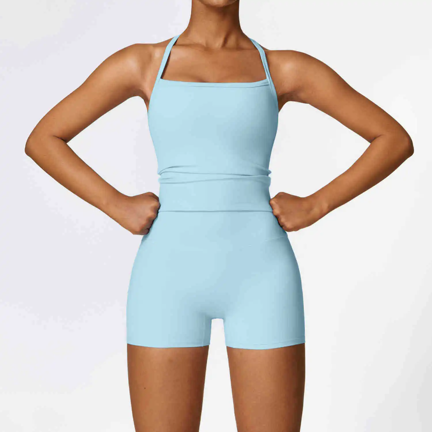 

Fashion Fitness Two-piece Set Women Summer 2026 Casual Sport Quick-dry Yoga Shorts Sets