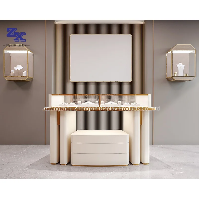 custom.Factory Direct Sale Bespoke Jewelry Showcases Display Counter with Cabinets Luxury Jewelry Display Cases