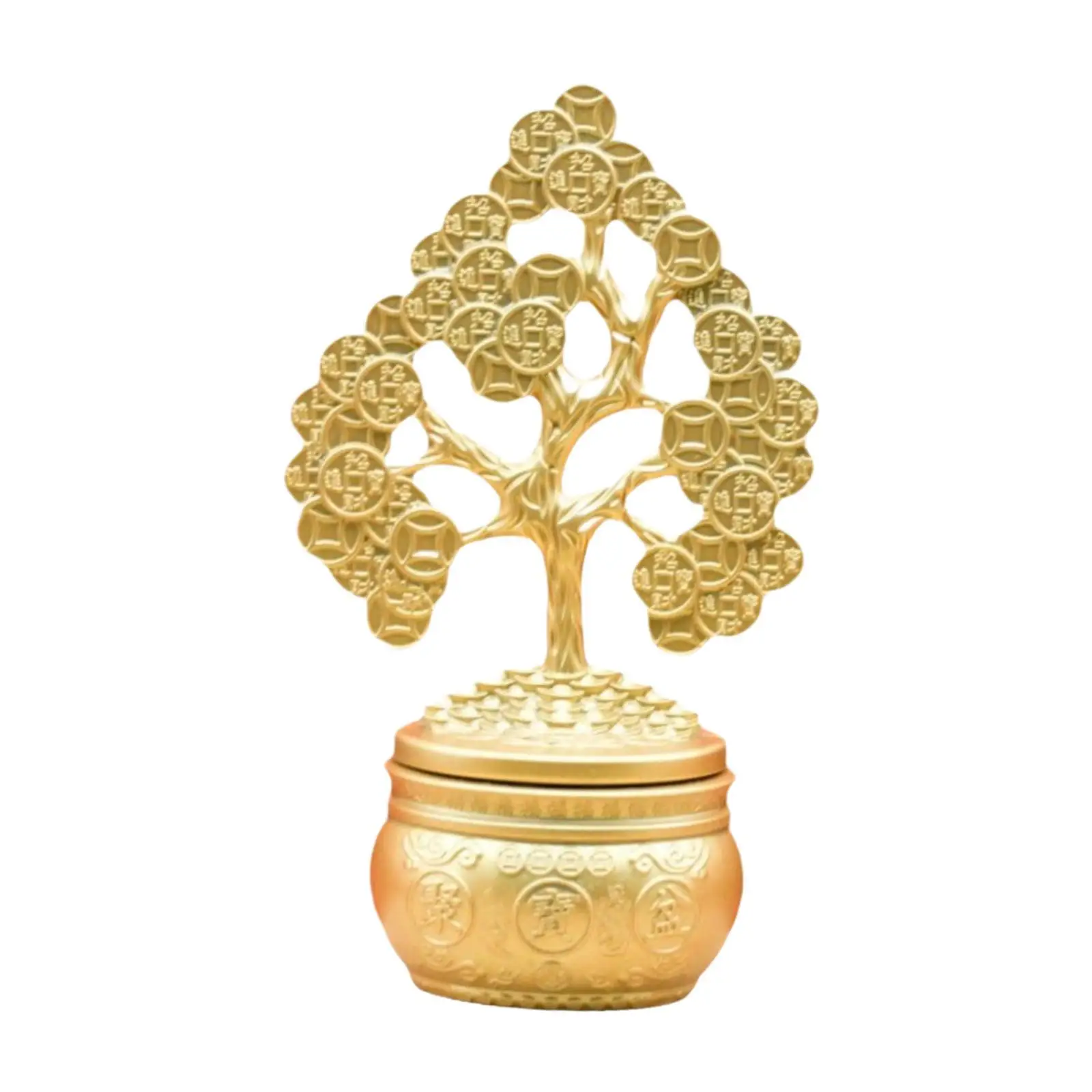 Feng Shui Money Tree Statue,Rotatable,Creative Ornament Lucky Chinese Wealth for Business Desk Shop New Year Festival