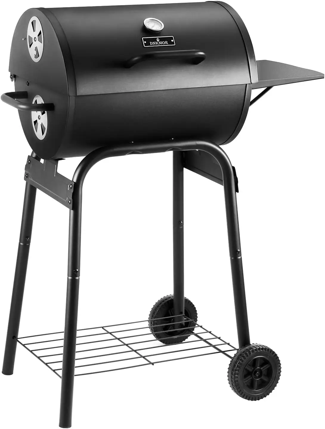 Charcoal Grills Outdoor BBQ Grill, Barrel Charcoal Grill with Side Table, with Nearly 500 Sq.In. Cooking Grid Area, Outdoor Back