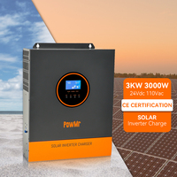 PowMr 3KW 24V Pure Sine Wave Inverter 3000W 110/120VAC Single Phase Off Grid Solar Inverter For Home Appliance