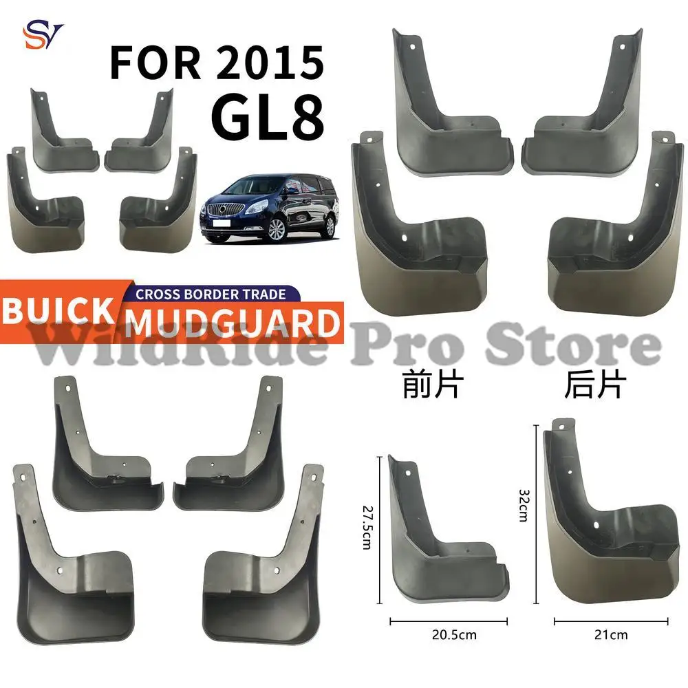 

Front & Rear Mud Flaps for 2011-2016 Buick GL8 Easy Installation PP Plastic Tire Fenders Protection