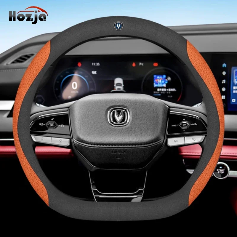 

12colors Leather Car Steering Wheel Cover For Changan Eado DT Hunter F70 2024 2023 2022 Breathable Anti Slip Car Accessories