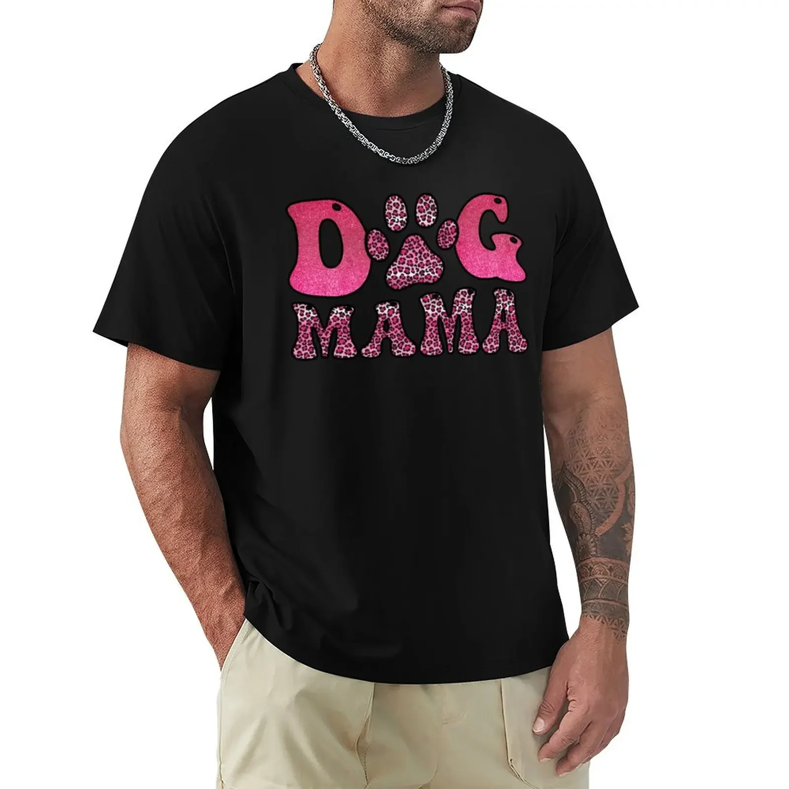 

Dog Mama Pink Leopard T-Shirt customs design your own cheap stuff tshirts for men