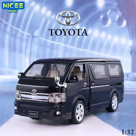 1:32 Toyota Hiace MPV Legeringsbilmodell Diecast Leksaksfordon Metallleksaksbilmodell Ljud Ljus Samling Barn Present F366 10 best sales gjuten Hiac - №10