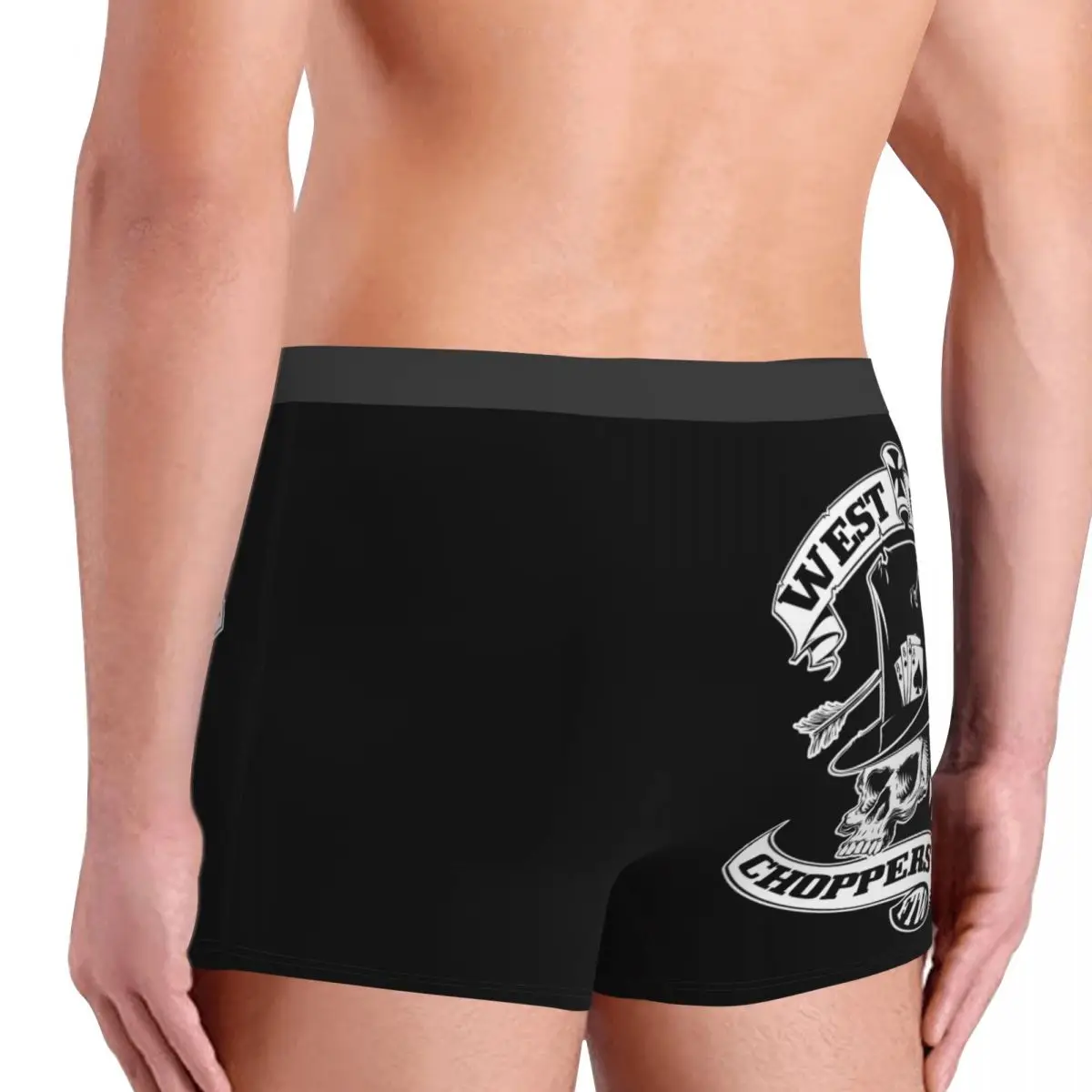 Custom West Coast Iron Skull Chopper Cross Underwear Men Breathable Boxer Briefs Shorts Panties Soft Underpants For Homme