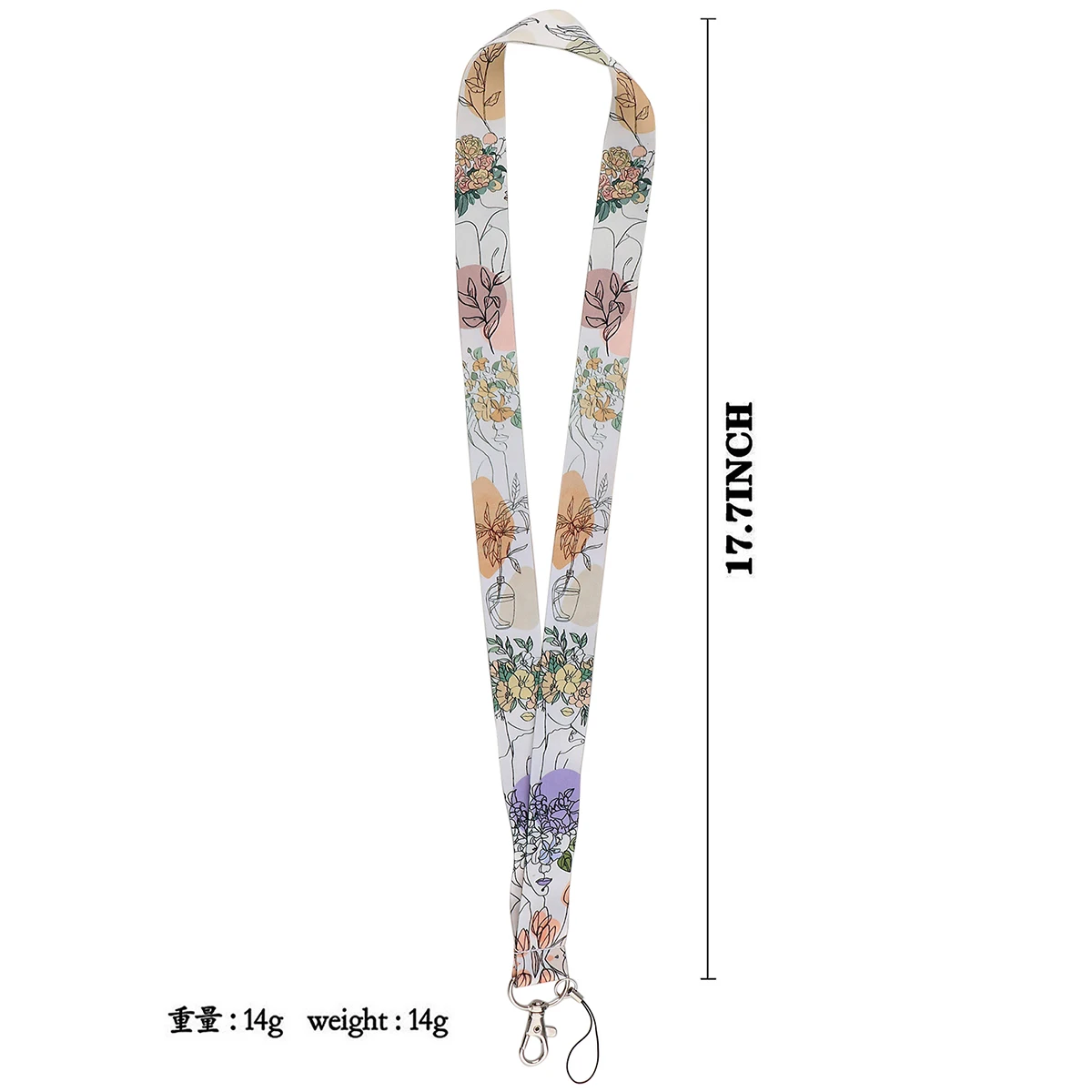 R2968 Minimalist Flower Art Fashion Lanyards ID Badge Holder Bus Pass Case Cover Slip Bank Credit Card Holder Strap Cardholder