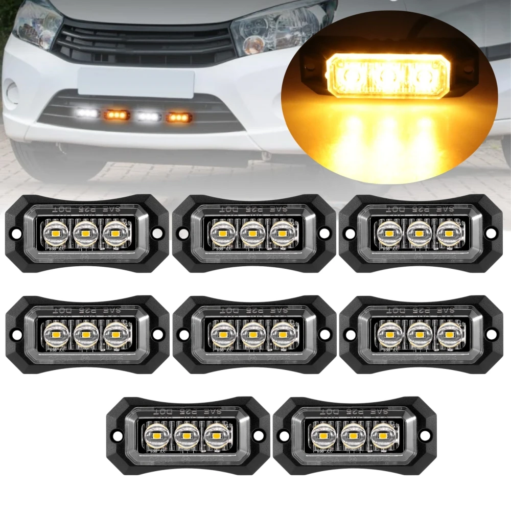 

8 шт. освещение грузовика светодиодный боковой габаритный фонарь для прицепа 3 светодиодные габаритные огни в сборе светодиодный фонарь для грузовика 24 В 12 В