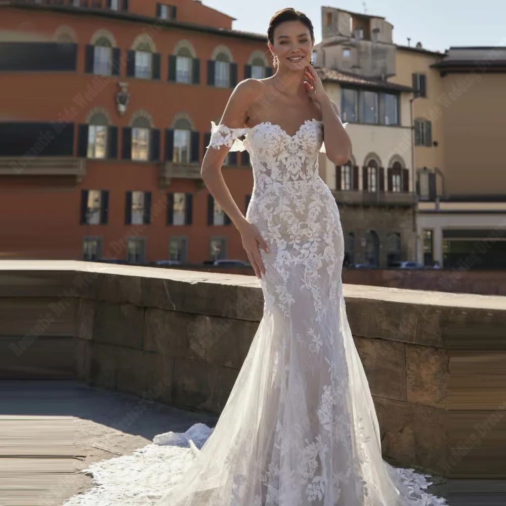 فساتين زفاف جذابة على شكل قلب للنساء مخصصة مثيرة من الدانتيل مطبوع عليها زهور فساتين زفاف للخطوبة والولائم فيستدوس دي نوفيا