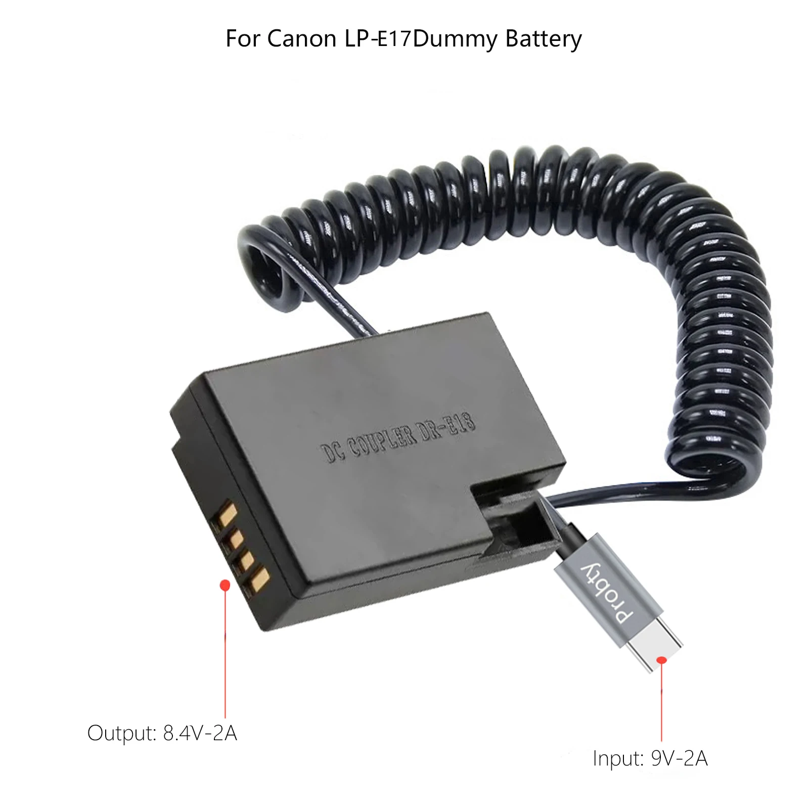 DR-E18 typ USB C lp-e17 imitacja baterii Adapter zasilacza AC DC dla Canon EOS R10 RP 200D 250D 750D 760D 77D 800D 850D 8000D