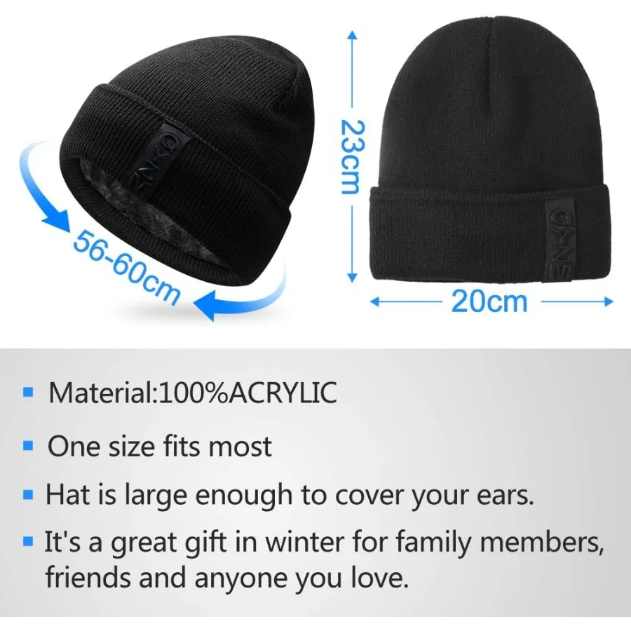 Hongtellor вязаная шапка, теплая шапка на толстой подкладке, мужская зимняя шапка с черепом, унисекс, шапка-бини