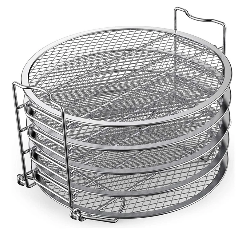 

5-Layers Air Fryer Rack Stainless Steel Stackable Grid Grilling Rack for Ninja Foodi 6.5 QT / 8 QT Air Fryer Basket