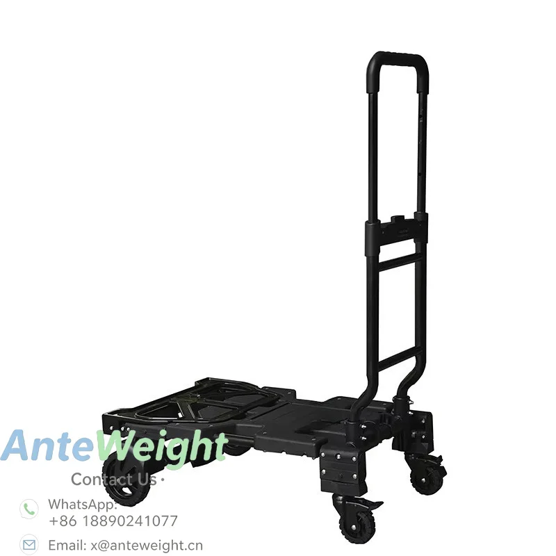Heavy-Duty Portable Foldable Tool Cart with Collapsible Storage Basket Movable Design for Garage Workshop Organization