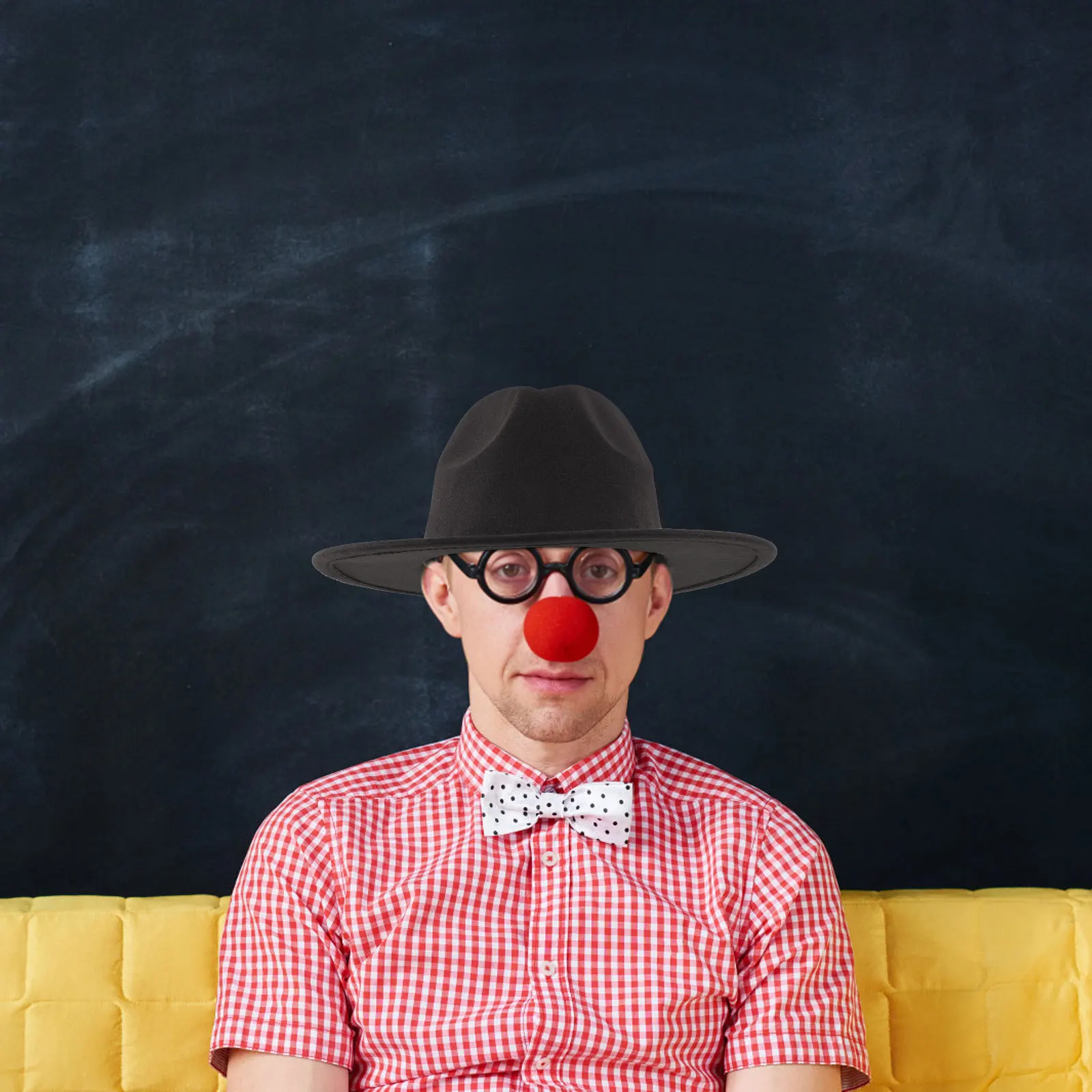 

Men Vintage Jazz Hat Black Wide Brim Lightweight Breathable Fashionable Hat for Party Costume Performance Accessory