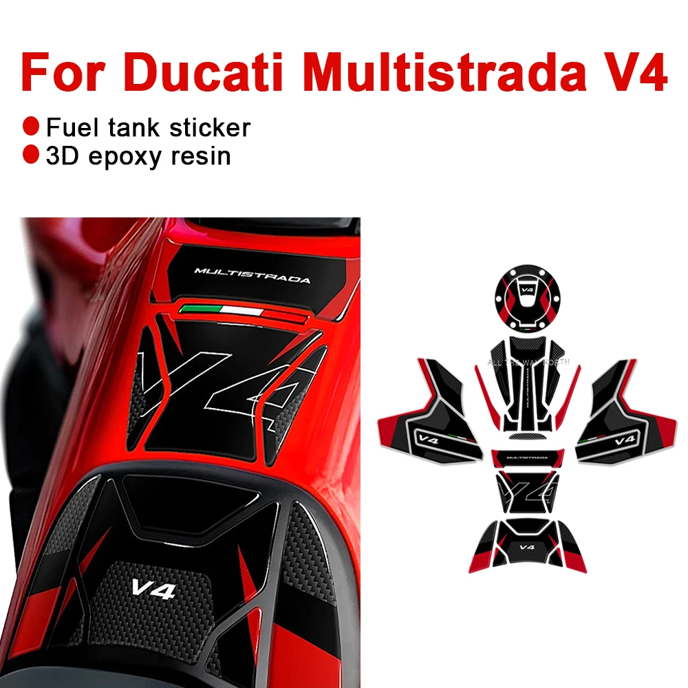 

Аксессуары для Multistrada V4S: 3D-наклейки из смолы, защитный комплект, накладка на бак мотоцикла для Multistrada V4 S 2021 2022 2023 2024