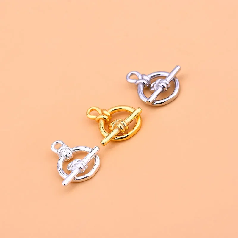 S925 Sterling Silver knot ot buckle connecting buckle Necklace Bracelet buckle hand woven jewelry DIY accessory material