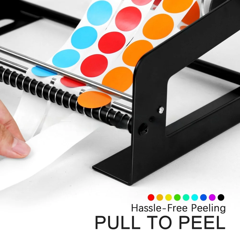 1pc 9 Slot Sticker Organizer Label Holder Metal Storage Rack With Pull To Peel For Home Office Organization