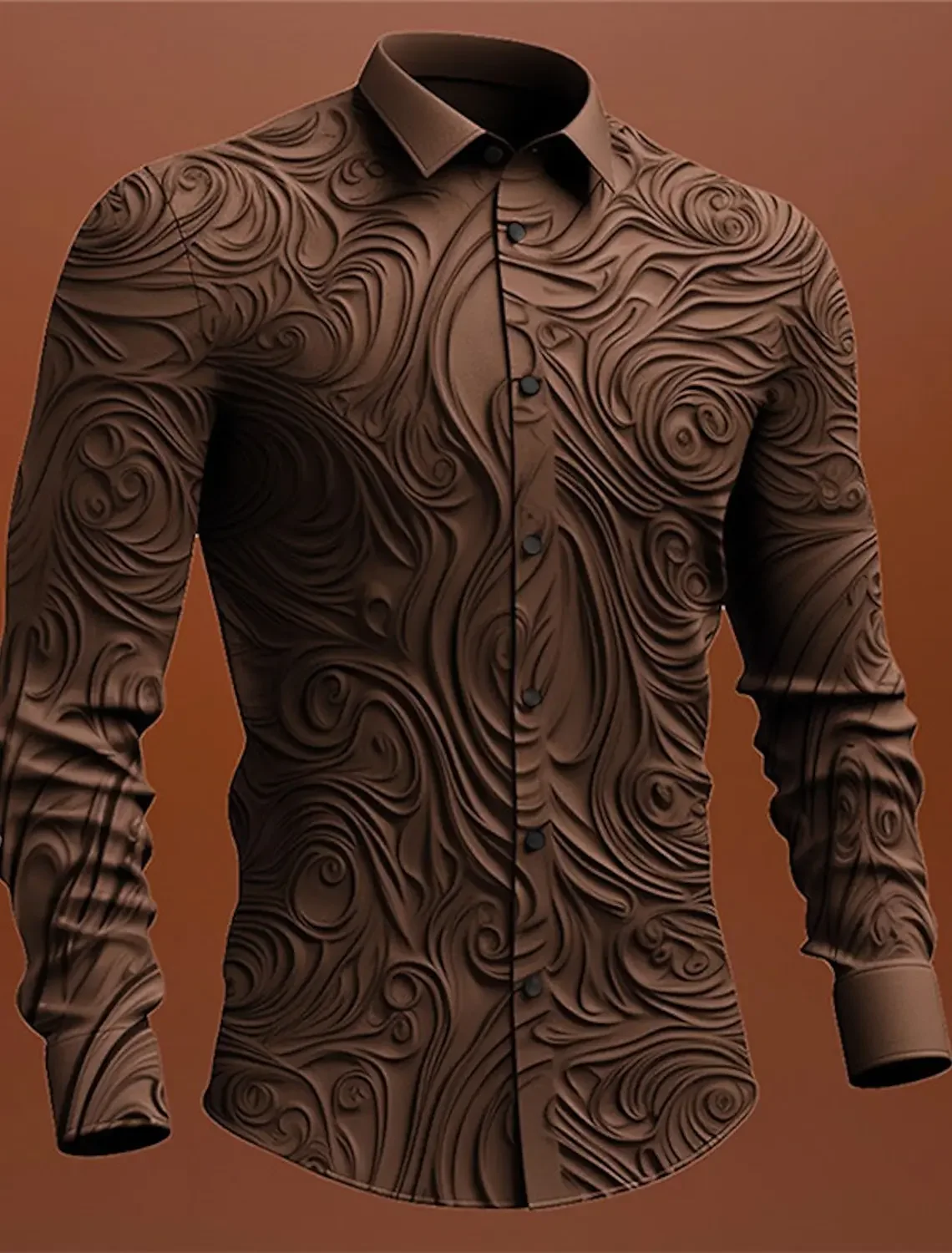 Totem Retro Gothic Men\'s Long Sleeve Shirt Outdoor Halloween Street Autumn and Winter Cuffed Long Sleeve Black Purple Green