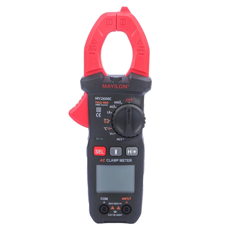 MY2600 シリーズクランプメーターデジタルマルチメーター AC/DC 電流カーアンプ Hz 静電容量 NCV 温度電流計電圧オームテスター