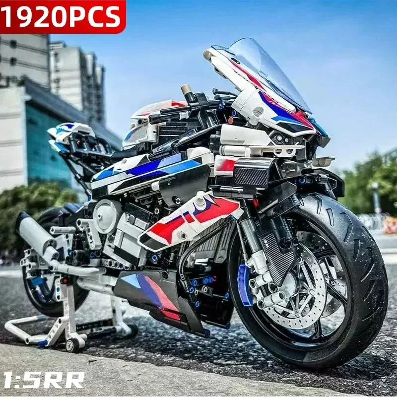 

New motorcycle building block motorcycle model decoration assembly model difficulty toy boy birthday gift, unlit version