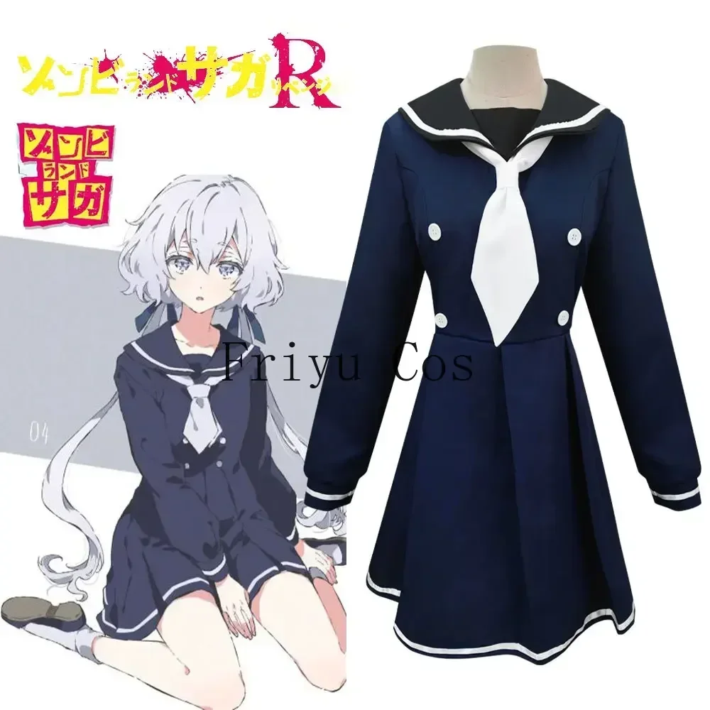 Anime Konno Junko Cosplay Dress Zombie Land Saga Revenge Costume Schoolgirl Sailor Suit Girls JK Uniform Skirts