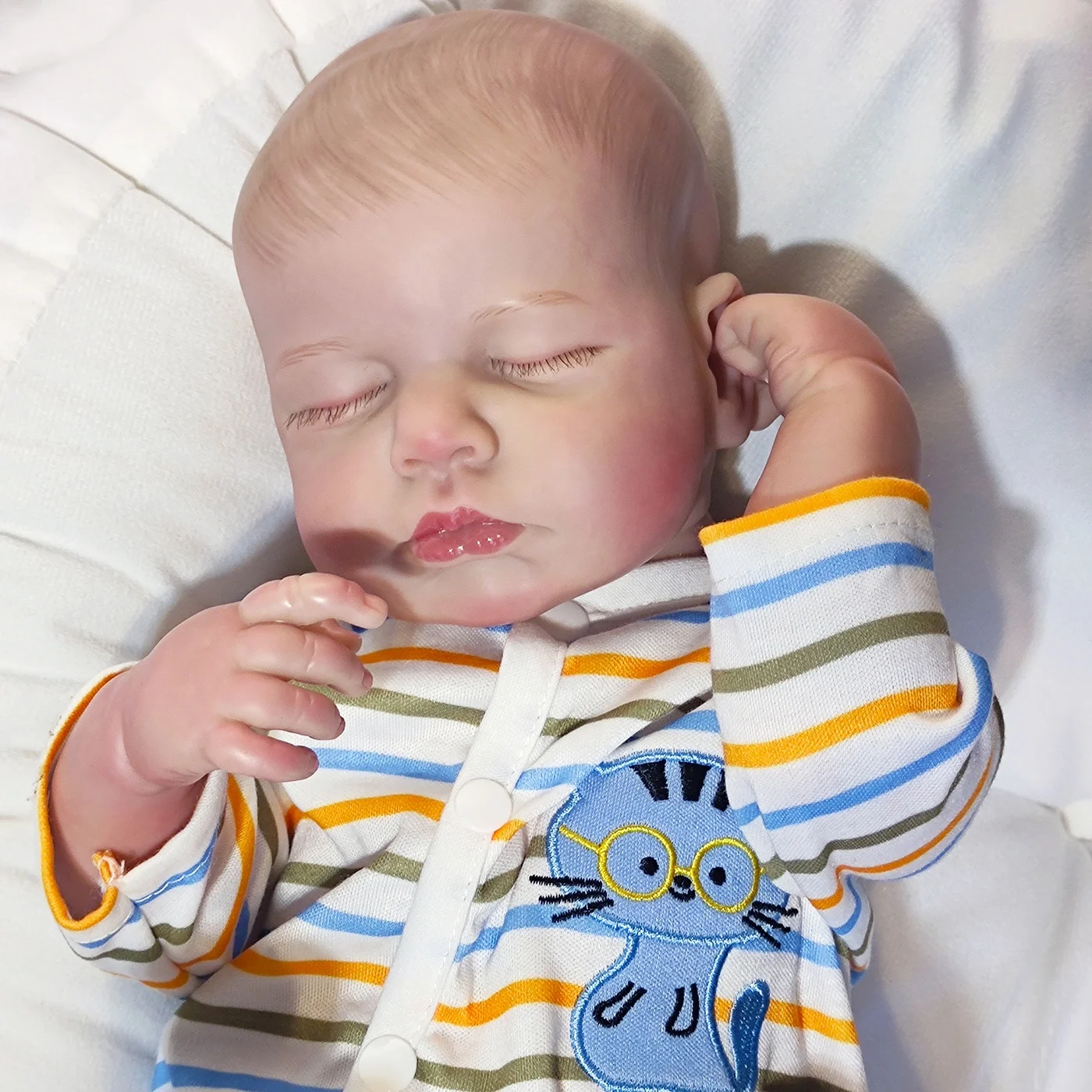 Sleeping Loulou Detailed Hand Painting Visible Veins 3d Looking Multiple Layers Realistic Cheap Real Baby Doll