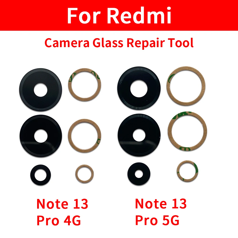 Camera Glass Lens Back Rear Camera Glass Lens   Replacement Repair Spare PartsFor Xiaomi For Redmi Note 13 12 Pro Plus 4G 5G