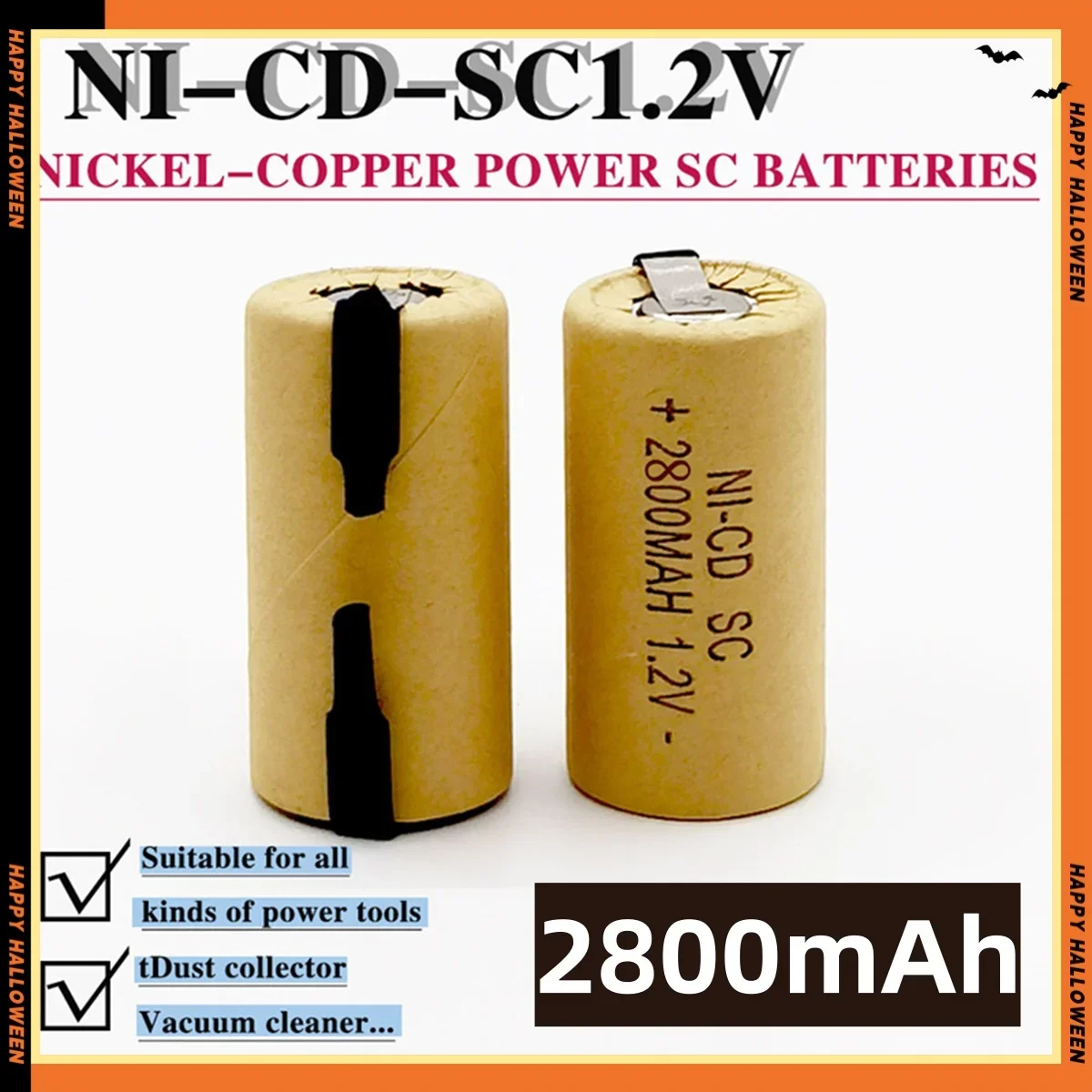 

2200mAh/2800mAh SC Ni-Cd Rechargeable Battery for Bosch Hitachi and DeWalt Power Tools, Screwdriver Battery, 1.2V, High Quality