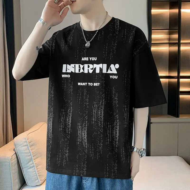 

Fashion Letter Printed T-shirts Men's Clothing Short Sleeve Summer O-Neck Youthful Vitality Loose Casual All-match Pullovers New