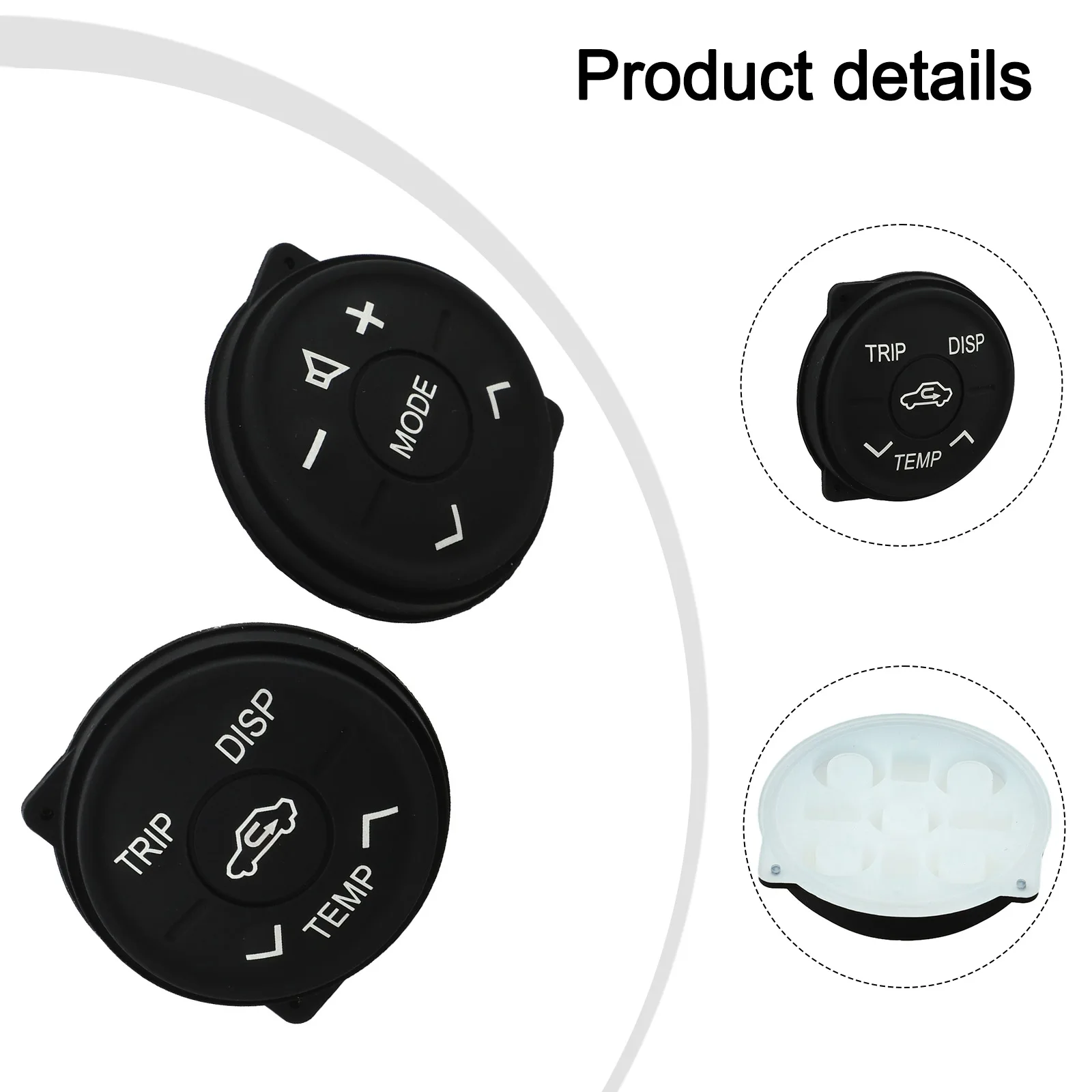/Steering /Wheel /Control /Button For Toyota For For Prius 30 XW30 Earlier Stage Black ABS Replacement Switch Knob Cover Trim In