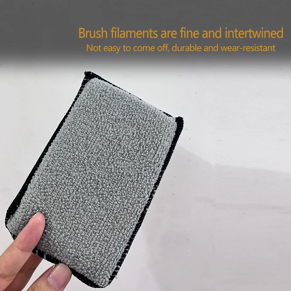 Double Side Car Interior Scrubbing Sponge for Leather Interior Car Wash Pad No Scratch Car Microfiber Scrubbing Sponge