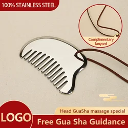 Stainless Steel Head Massage Comb Portable head meridian comb Metal Head Massage Tools guasha comb