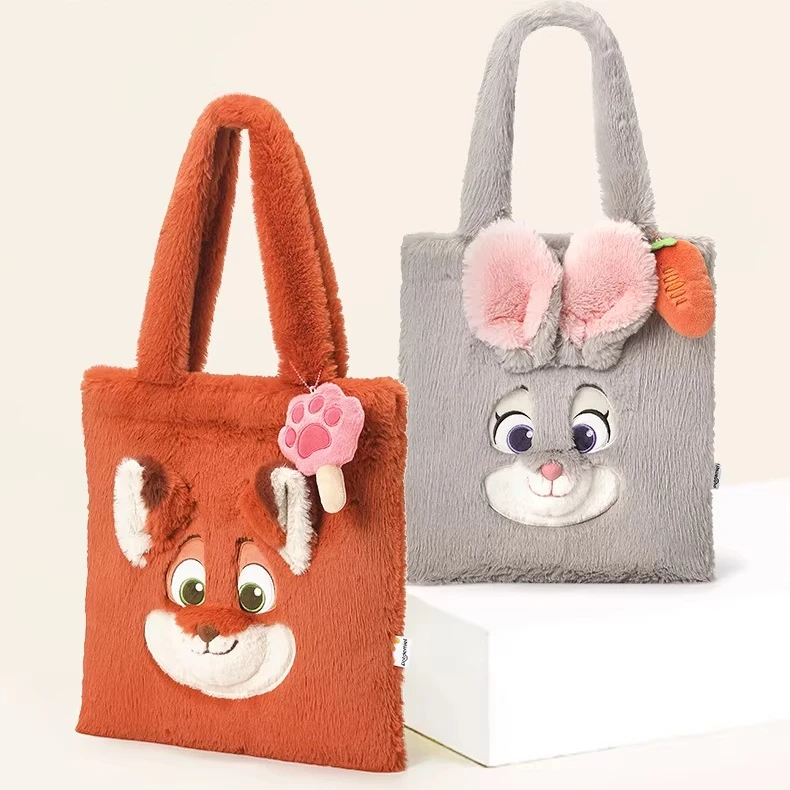 

Genuine Zootopia Judy Rabbit Nick Fox Plush Bag Cute Cloud Nuo Nuo Shoulder Bag Large Capacity Cute Cartoon Bag