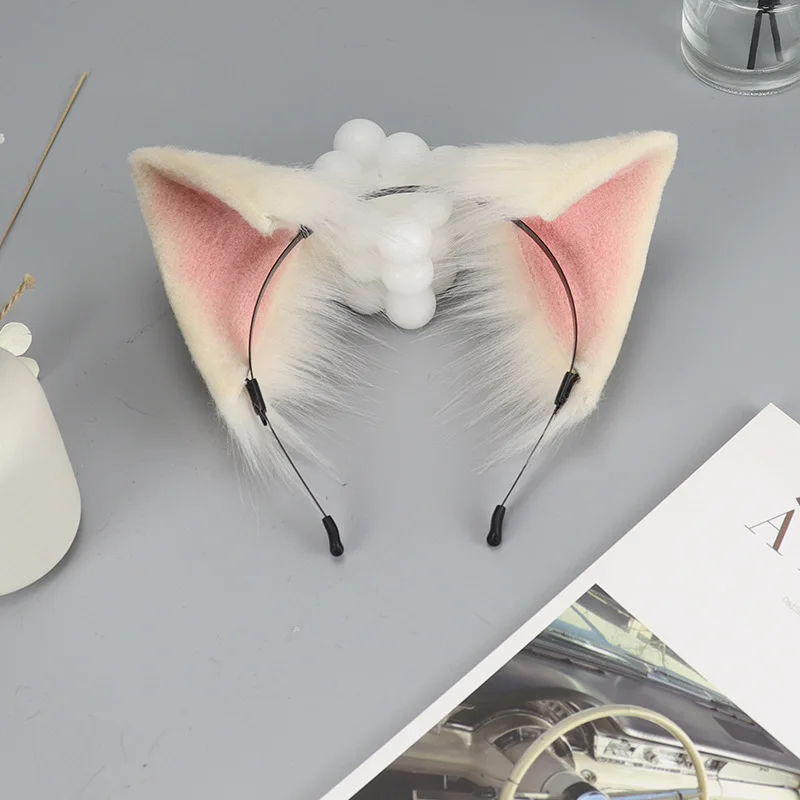 Furry Foxes Ears Cats Girls Cosplays Hair Accessories Cute Plush Animal Ear Headwear Long Fur Animal Role Playing