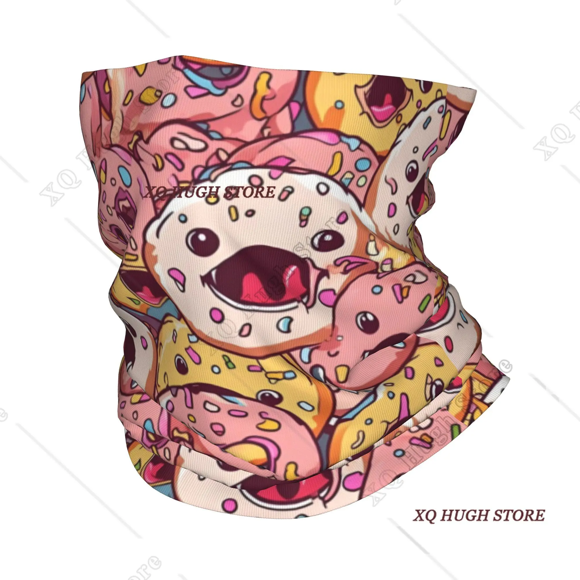 

Custom Chocolate Donut Doughnut Bandana Neck Gaiter for Ski Running Women Men Wrap Scarf Funny Pattern Food Balaclava Warmer
