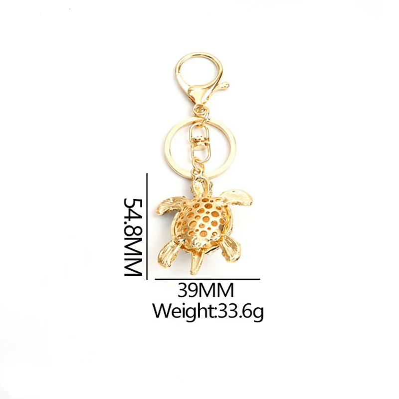 Enamel Rhinestones Sea Turtle Keychain Fashion Couples Bag Pendant Car Interior Creative Gift Souvenir Exquisite Animal Key Ring