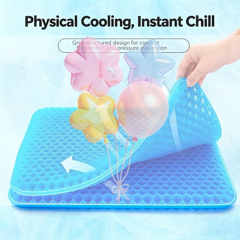 Honeycomb Gel Seat Cushion Summer Cooling Breathable Ergonomic Orthopedic Support for Car Office Home Chairs