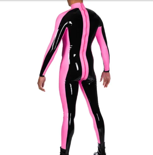 بدلة Gummi من اللاتكس، بدلة Catsuit شفافة ومثيرة من المطاط، زي رياضي لحفلات الهالوين