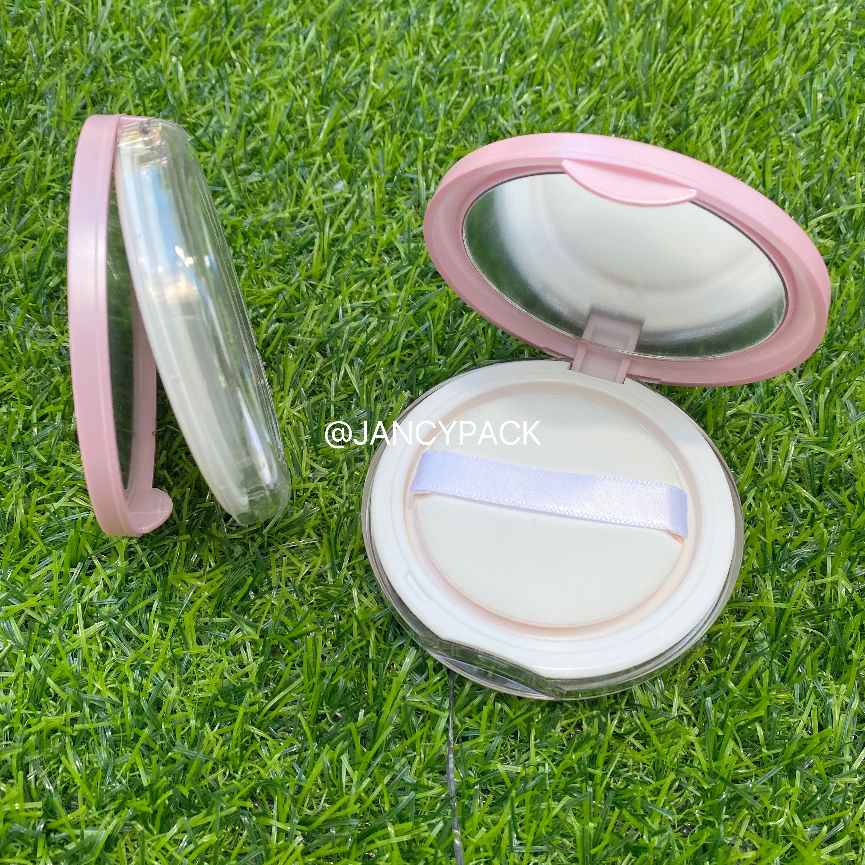 Pink Color Portable Loose Powder Makeup Powder Case Compact Container With Mirror Empty Reusable 5g Powder Case Travel Size