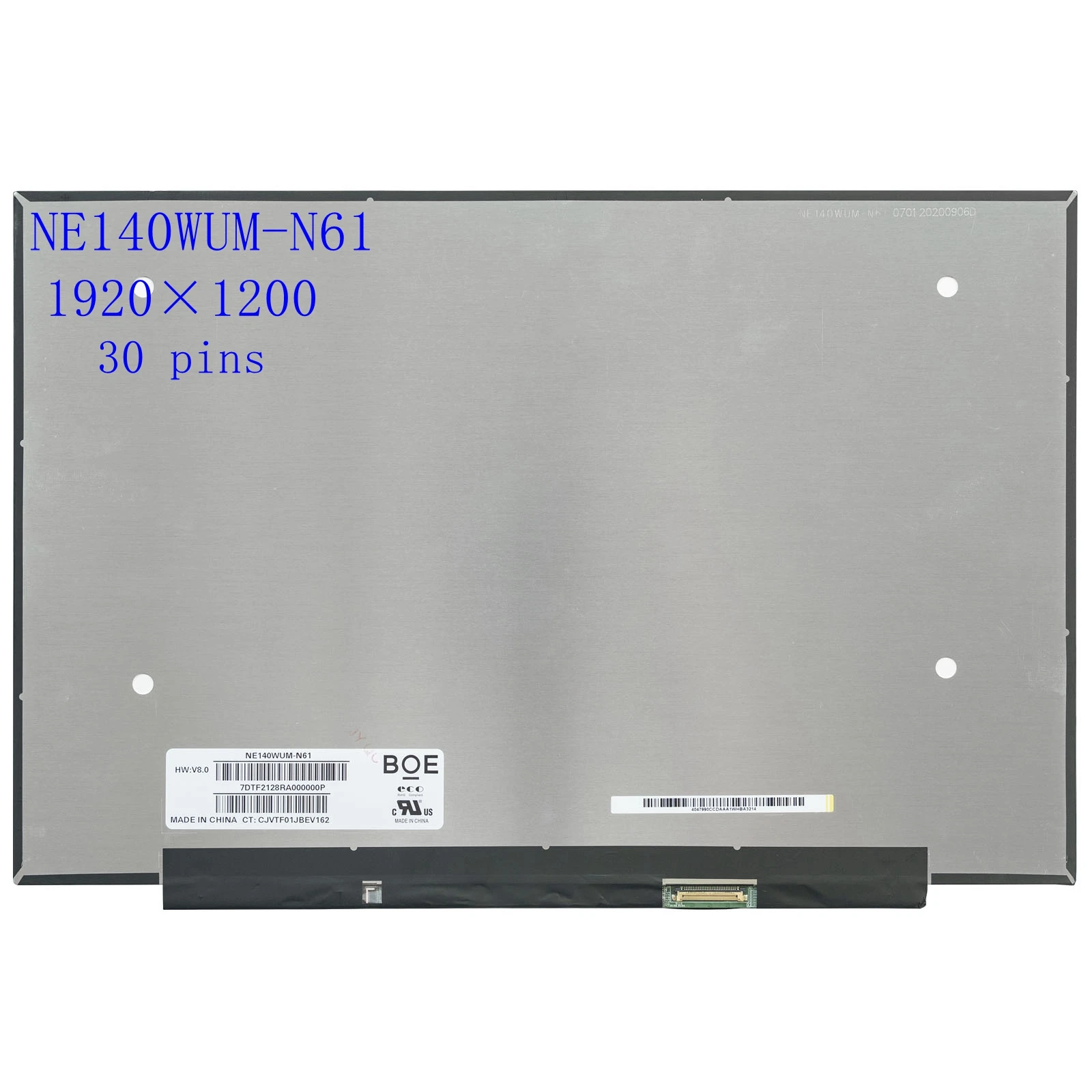 

14.0 Inch Laptop Slim LCD Screen NE140WUM-N61 IPS Display Panel 400nits 100% sRGB Replacement 1920x200 30pins eDP