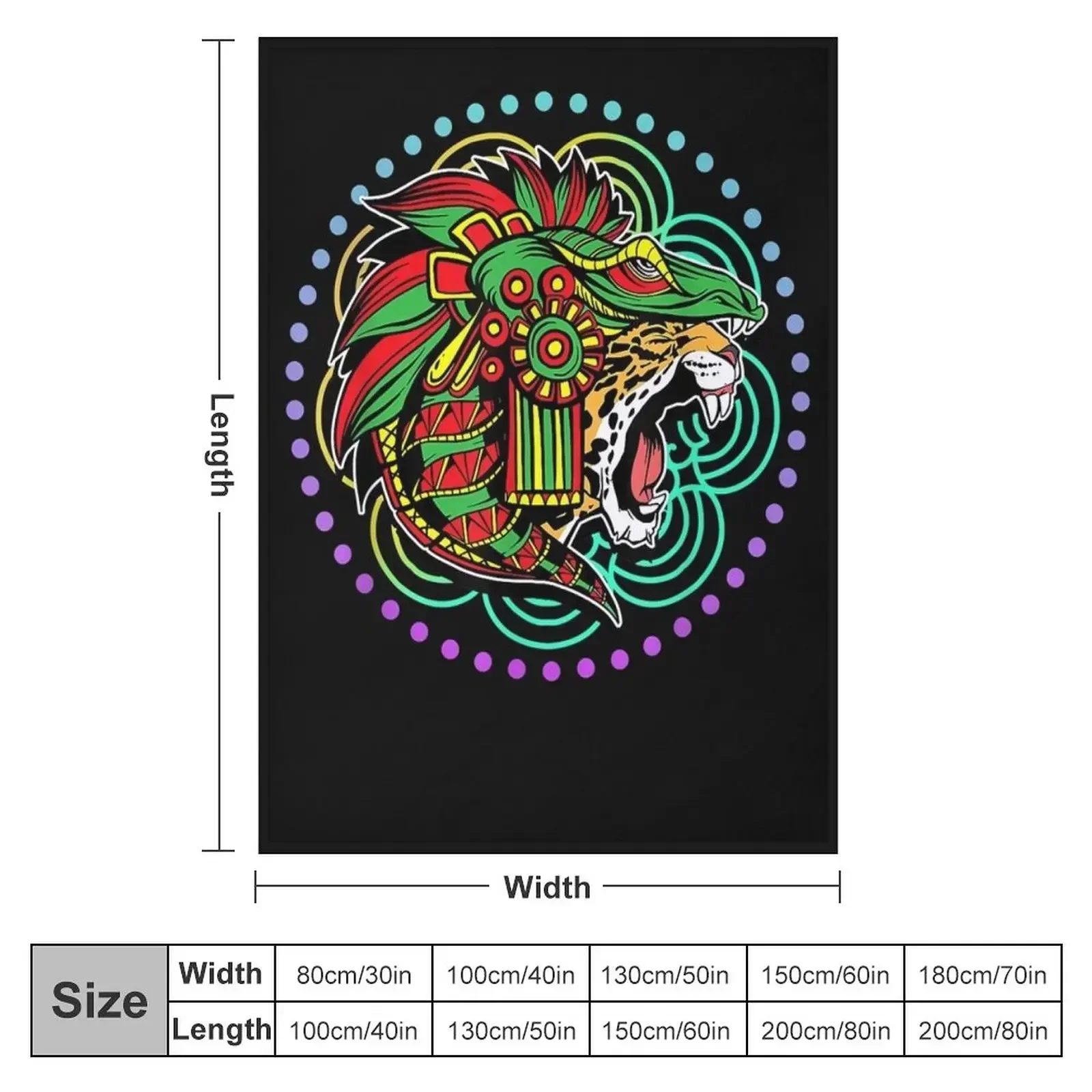 Aztec Jaguar Ancient Warrior Native Mexican Mythology Throw Blanket Custom Furrys Picnic Blankets