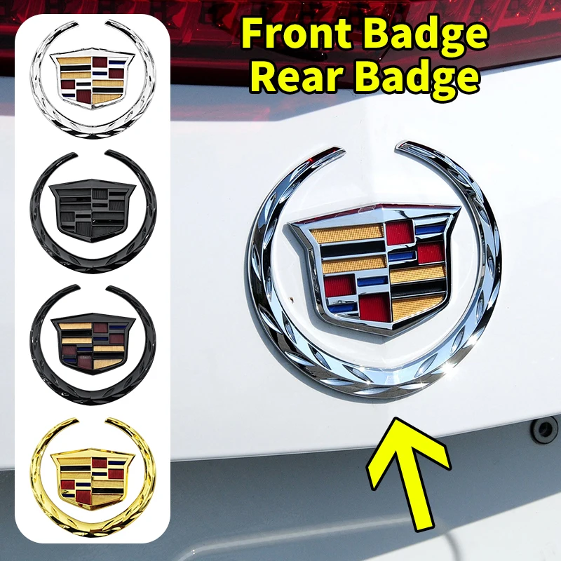 Emblema do Logo Cadillac para SRX ATS XTS 2021 2020 2019 2018 2017, Adesivo para Grade Frontal e Emblema para Porta-Malas