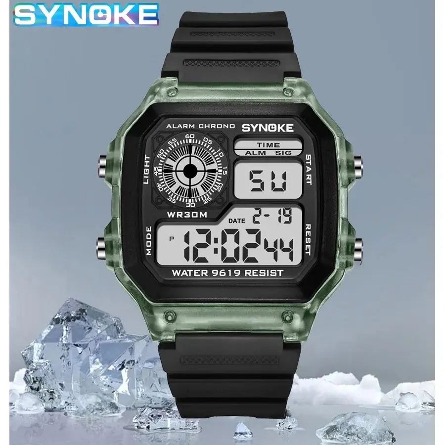 SYNOKE Digital Watches Men Sports Luminous Multifunction Waterproof Women Wristwatch Outdoor and Running Student Seven Lights